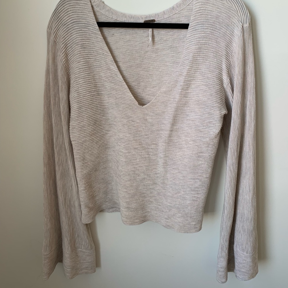 Cream Free People Sweater, size large